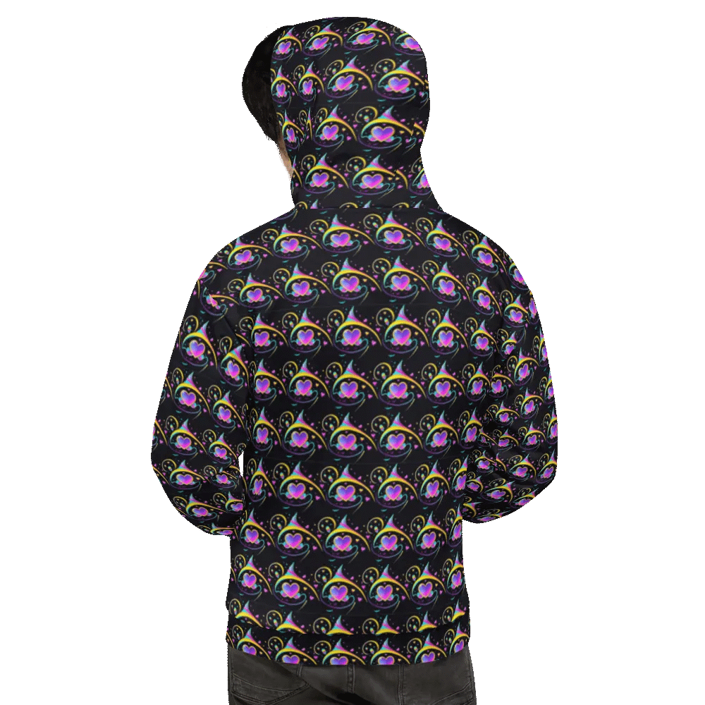Valentines Heart All Over Print Hoodie product image (3)