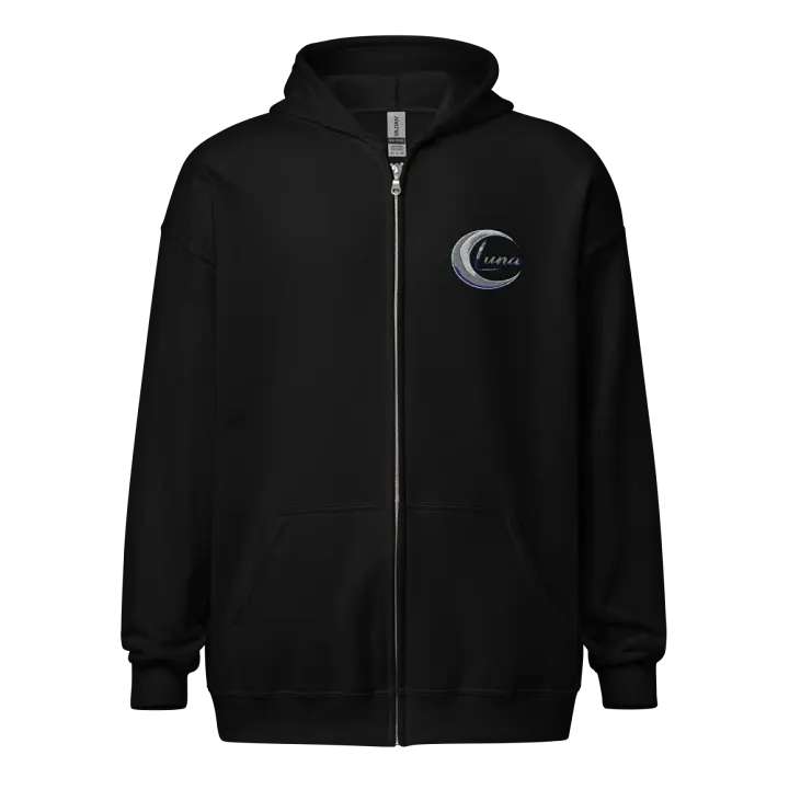 Unisex Heavy Blend Zip Hoodie with Luna Crescent Moon Design product image (1)