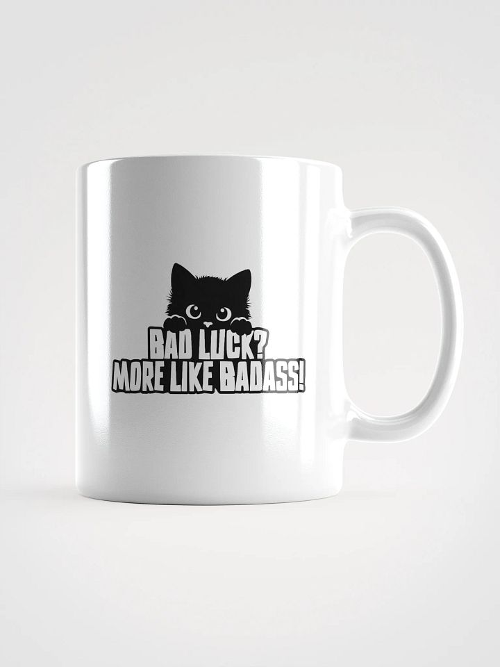 Cute Black Kitten "Badass" Funny Cat Lover Mug product image (1)