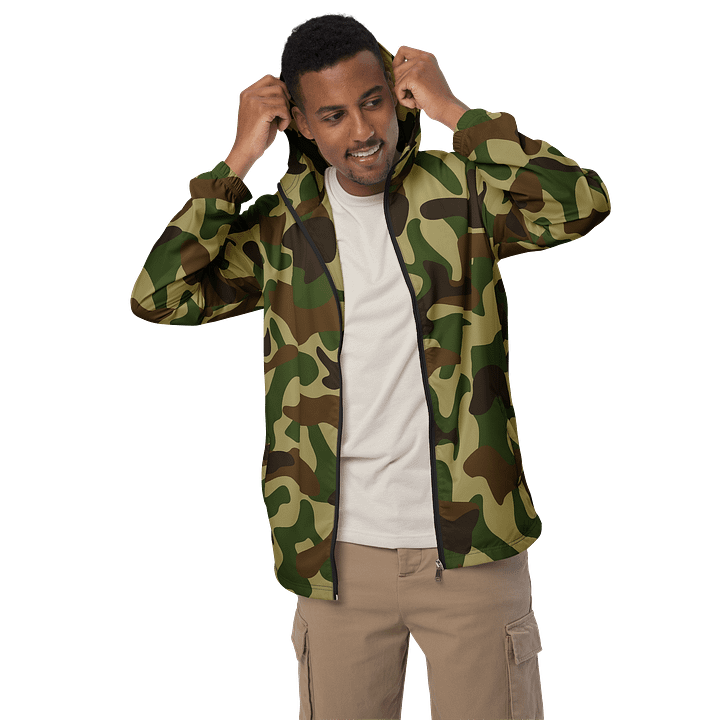 Woodland Green Army Camouflage Military Camo Pattern Unisex Windbreaker product image (1)