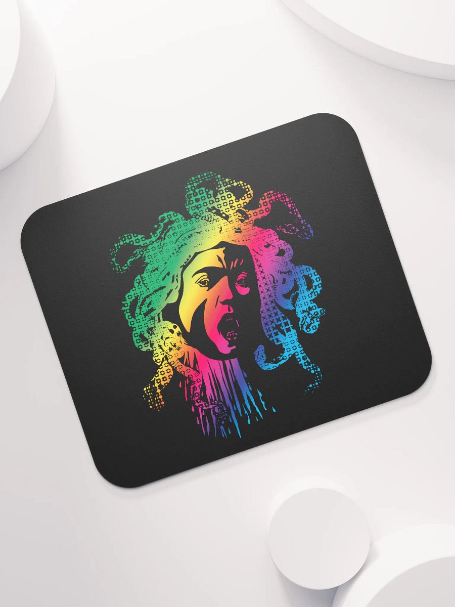 Rainbow Halftone Medusa on Dark - Mouse pad product image (7)
