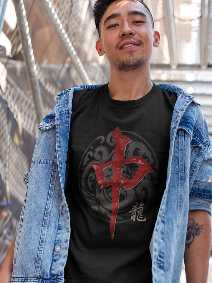 Red Dragon Mahjong Shirt, Board Gamer T-shirt, Black product image (1)