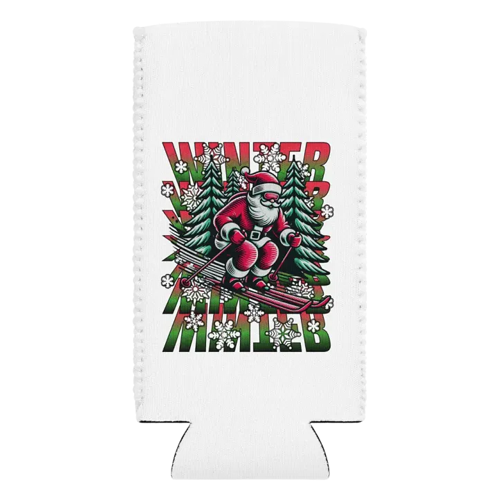 Winter Santa Skiing Adventure Can Cooler product image (2)