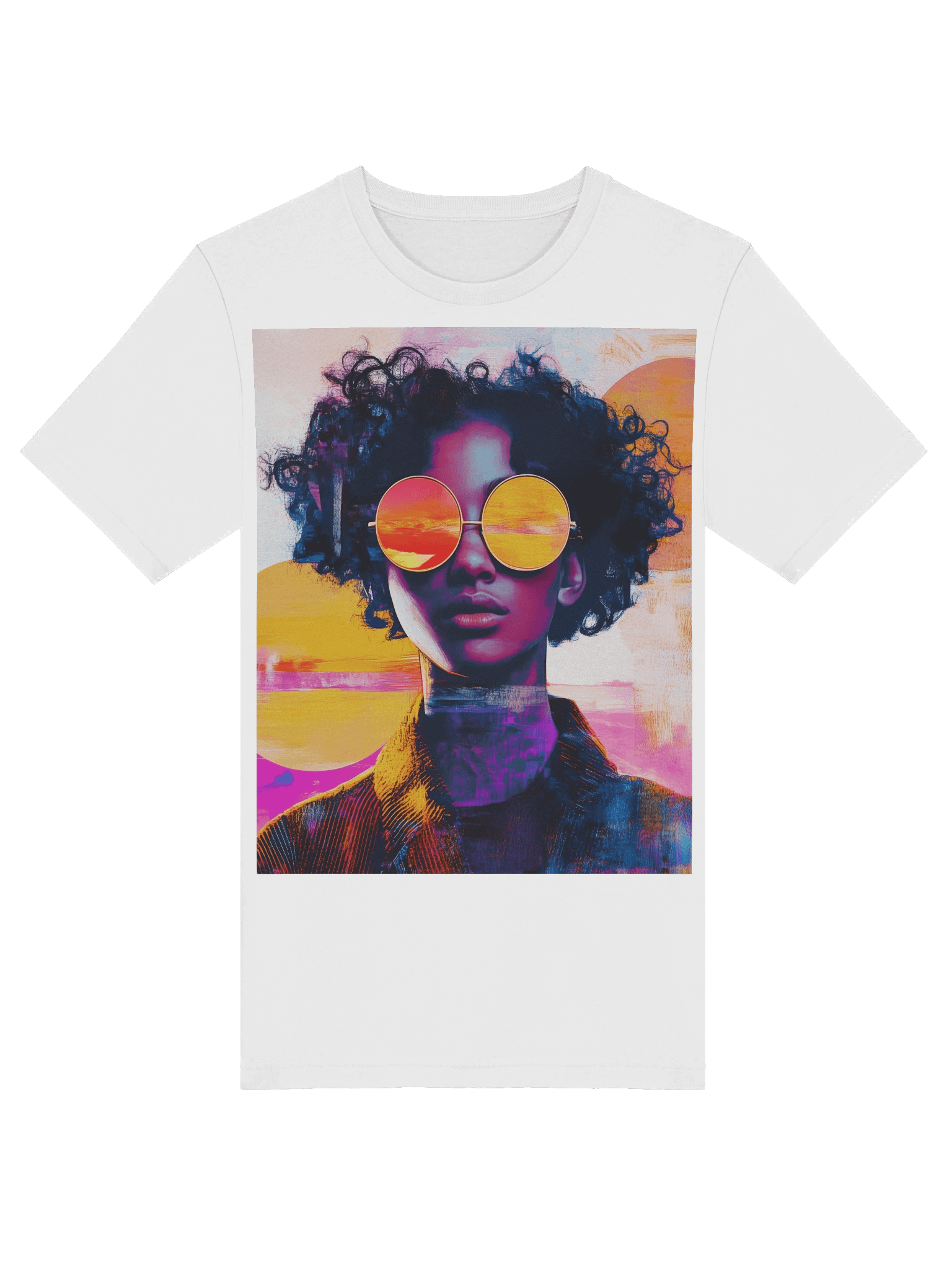 Sunset Sunglasses T-Shirt Neon Pop Art Portrait product image (5)