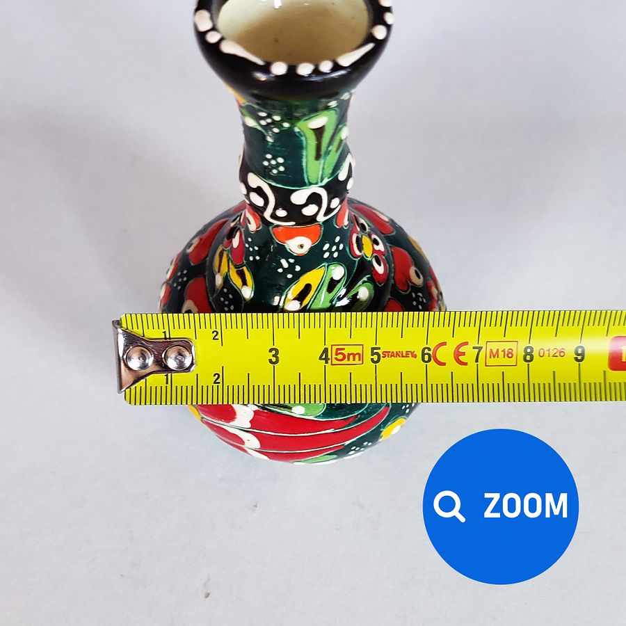 Ceramic vase (small), Turkish Iznik style (Gözyaşi) — handmade pottery product image (9)