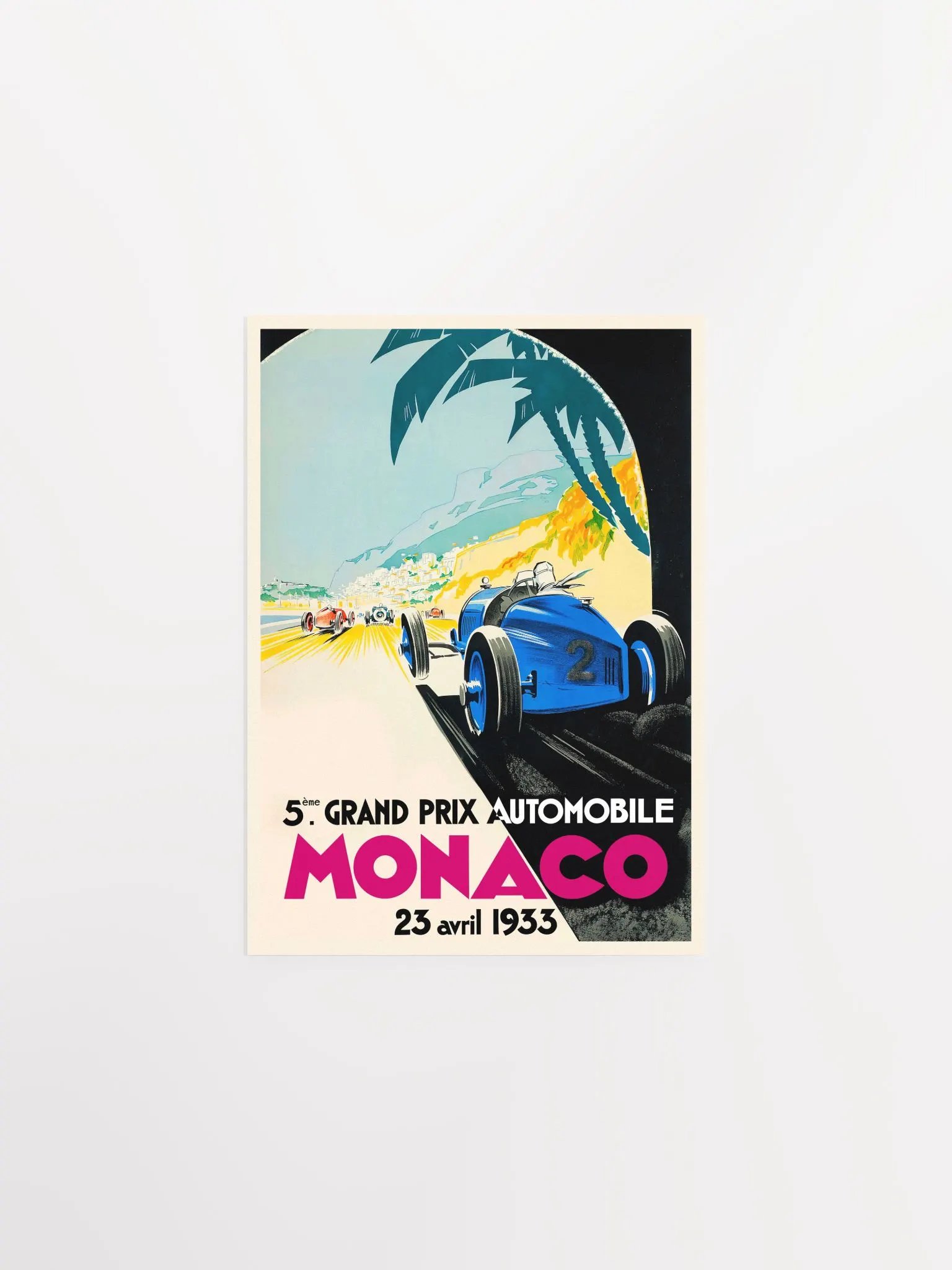 Monaco Vintage F1 Grand Prix, 1933 poster — Vintage Formula 1 poster, Monaco Grand Prix poster, retro travel poster product image (6)
