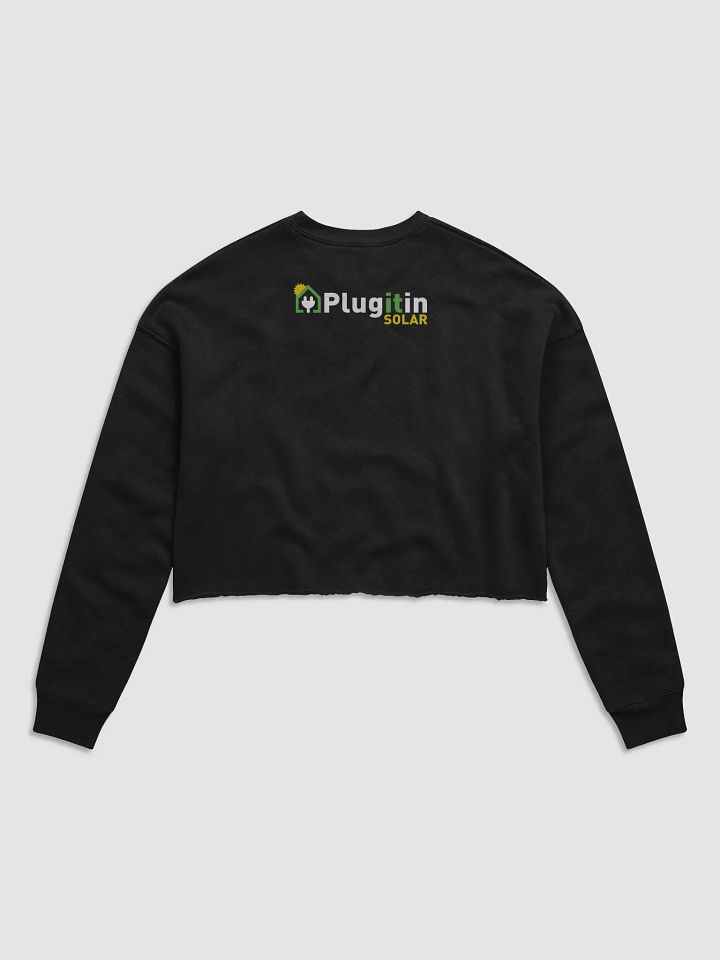 Plug It In Solar High-Quality Canvas Women's Fleece Crop Sweatshirt product image (2)