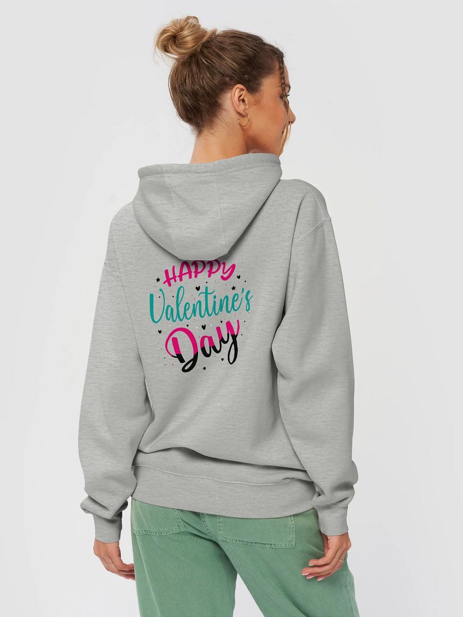 Happy Valentine's Day Pullover Hoodie (Back Only, Black Text) product image (6)