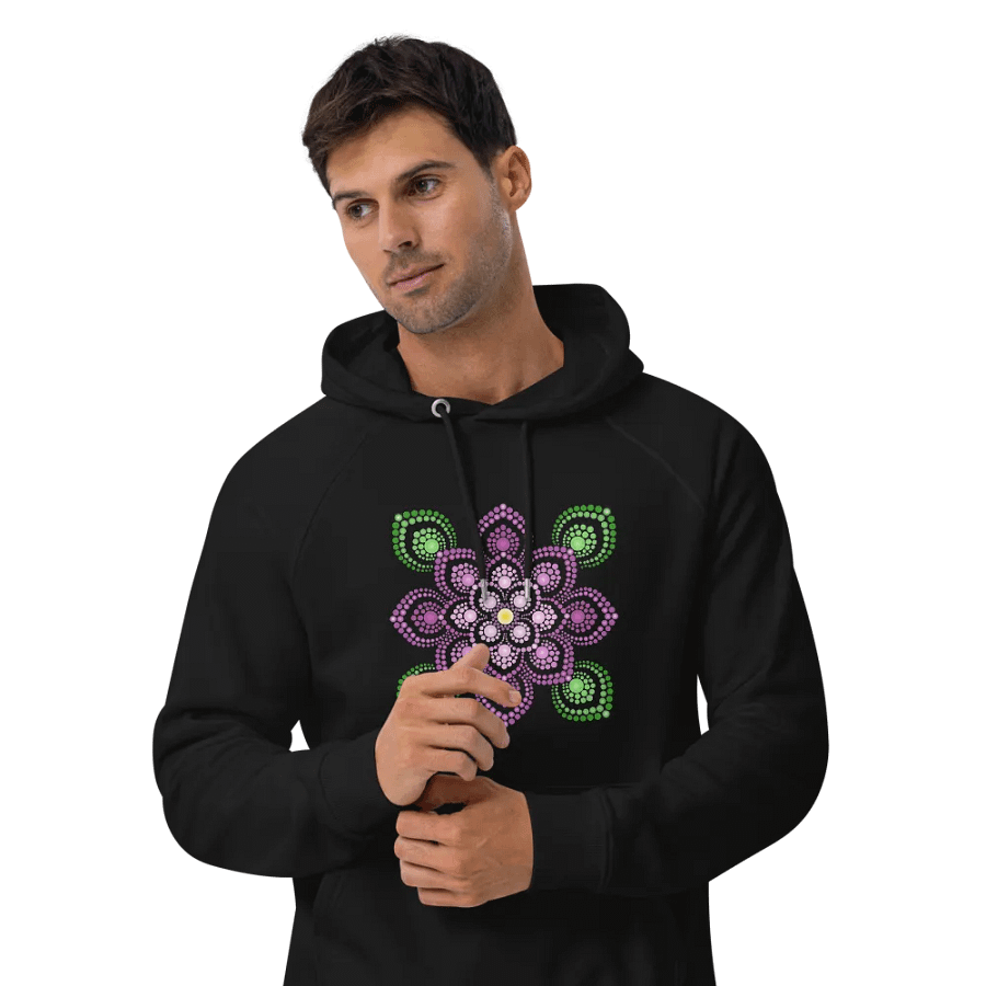 Purple and Green Mandala Unisex Eco Hoodie product image (4)