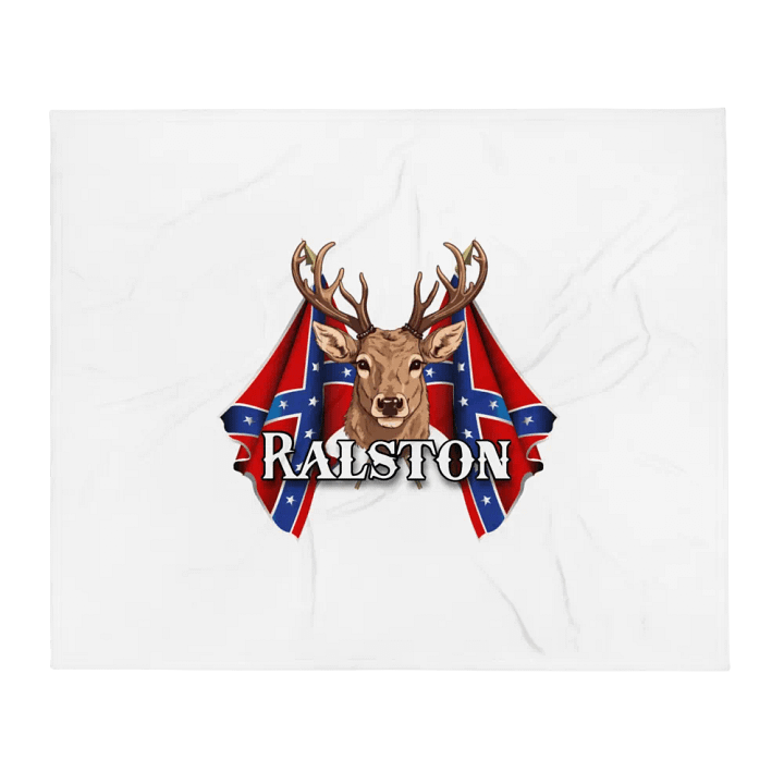 "Ralston" Last Name Rebel Redneck Deer - Throw Blanket product image (1)