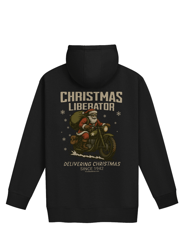 Throttle and Iron “Flathead Spirit” Christmas Liberator Hoodie — Vintage 1942 Edition product image (6)
