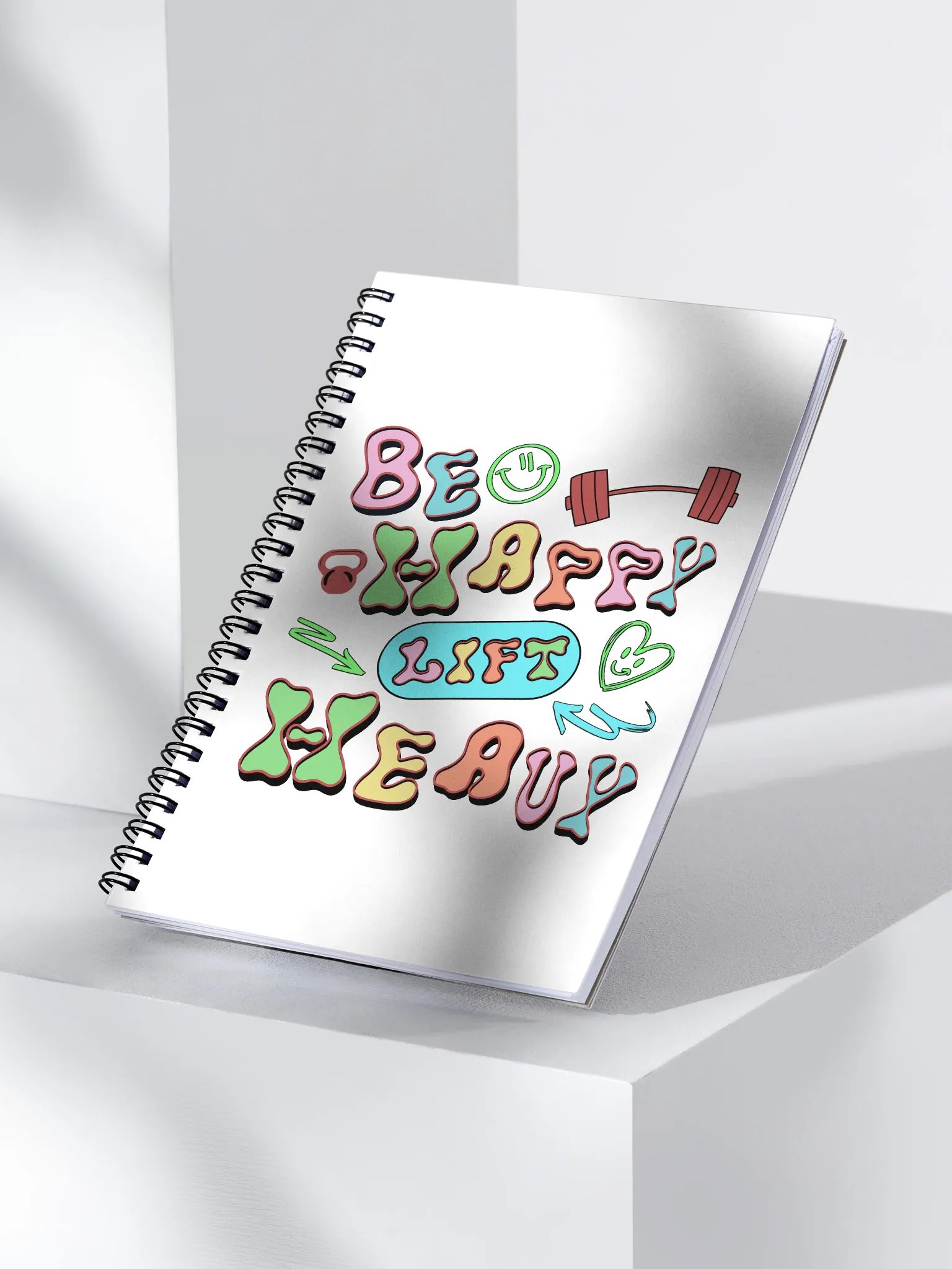 Be Happy Lift Heavy Weightlifting Spiral Notebook product image (3)
