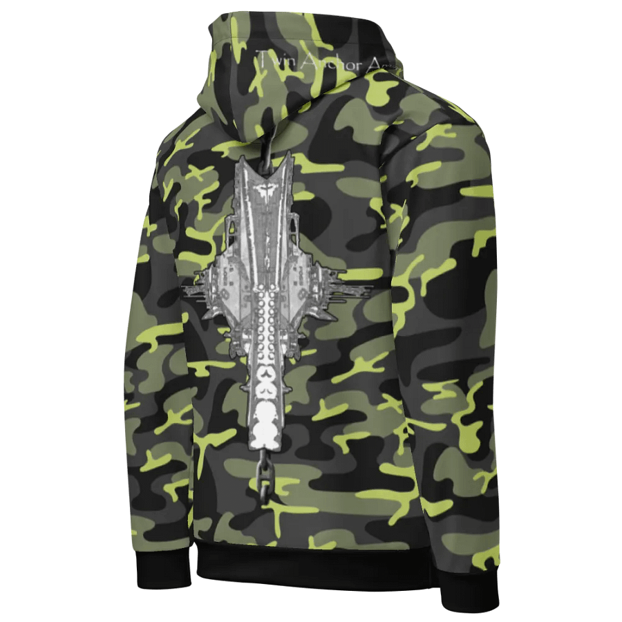 Green Camouflage Foss double tug Sketch Hoodie product image (5)