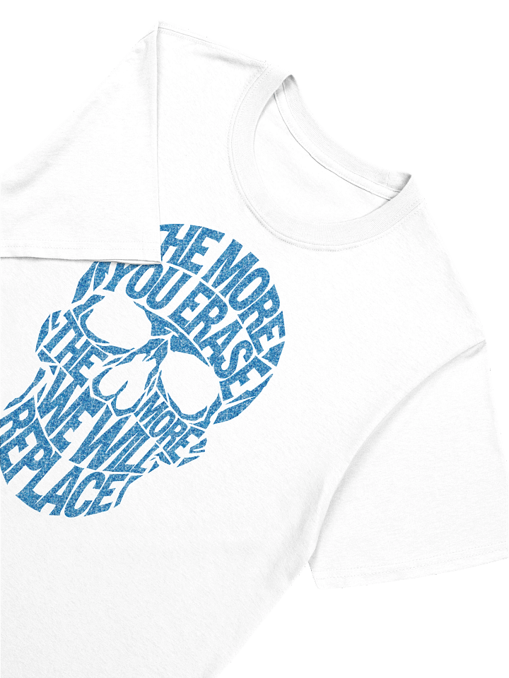 THE MORE YOU ERASE SKULL Graphic T-Shirt Speckled Blue product image (1)