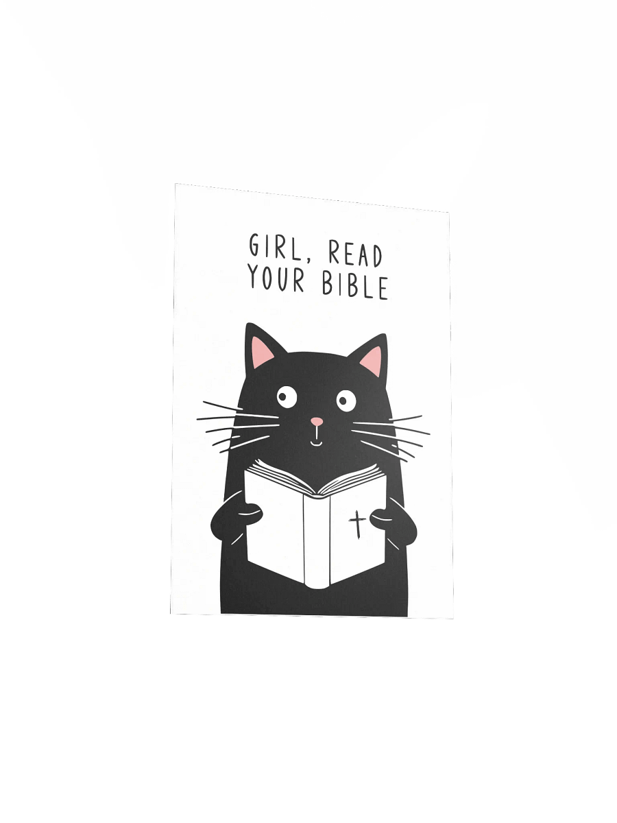 Girl Read Your Bible | Cat Wall Art | Christian Decor | Faith Humor | Home Decoration | Gift Christian product image (23)