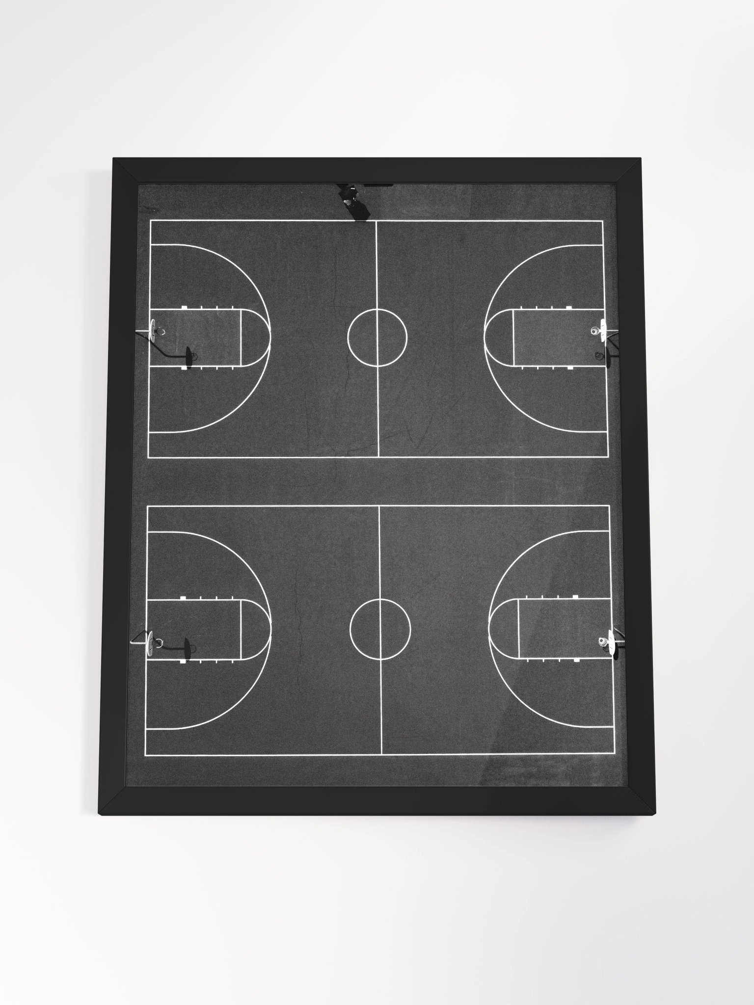 Aerial Basketball Court Photograph in High Quality, Modern, Black and White product image (4)