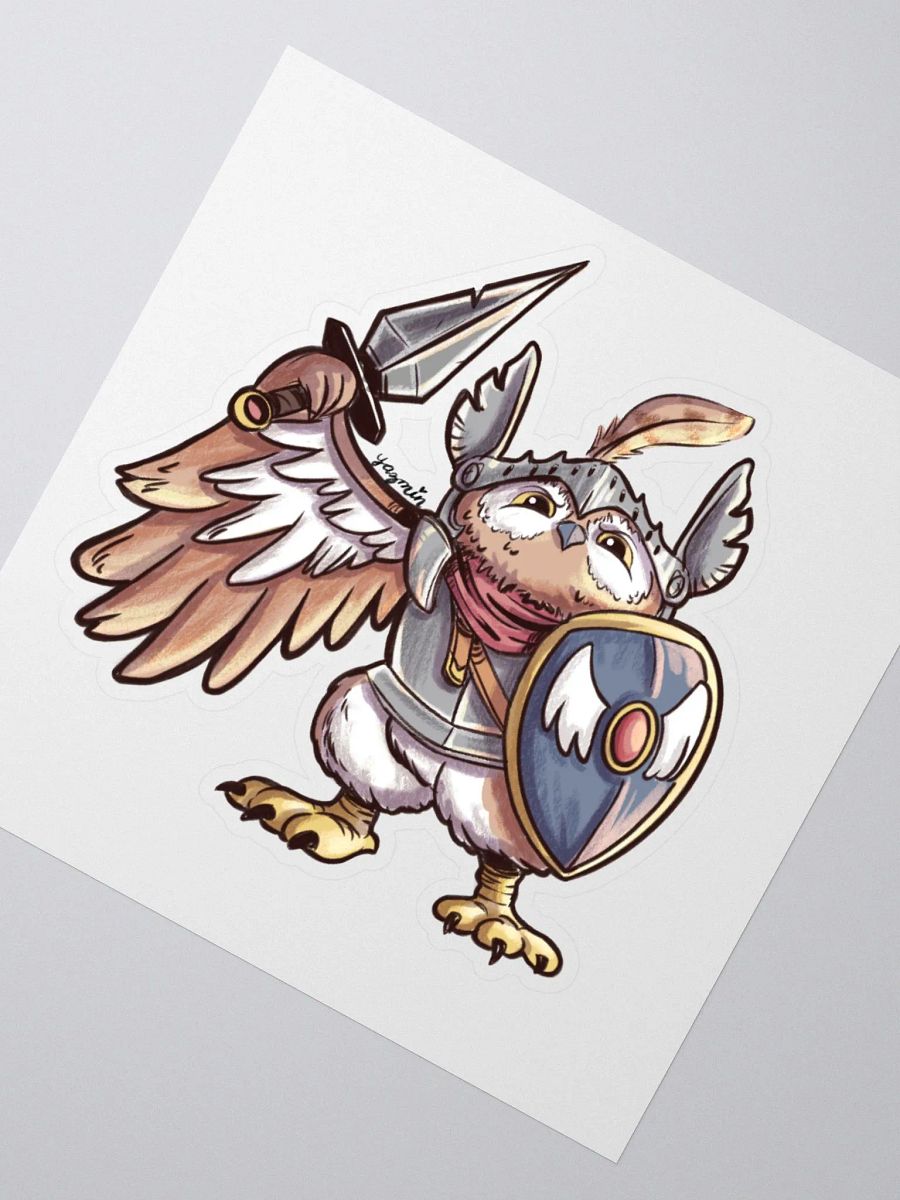Owl Knight Sticker - Whimsical Fantasy Decal product image (2)