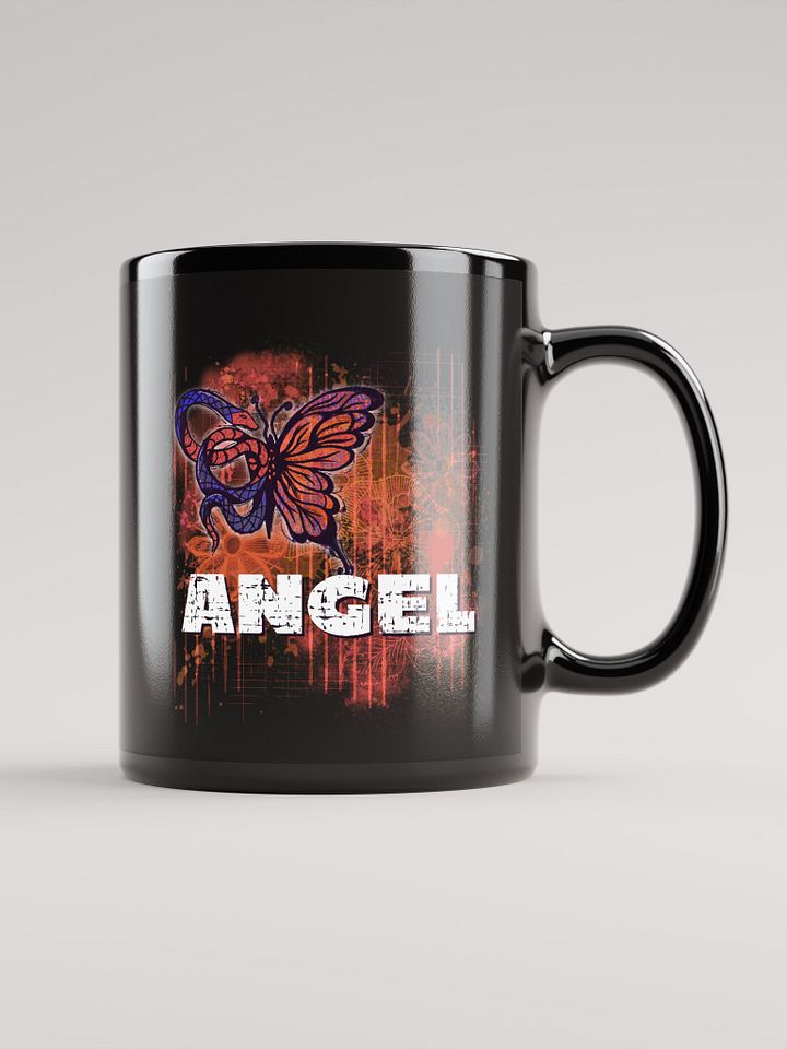 Black Mug Angel Distressed Snake Butterfly product image (1)