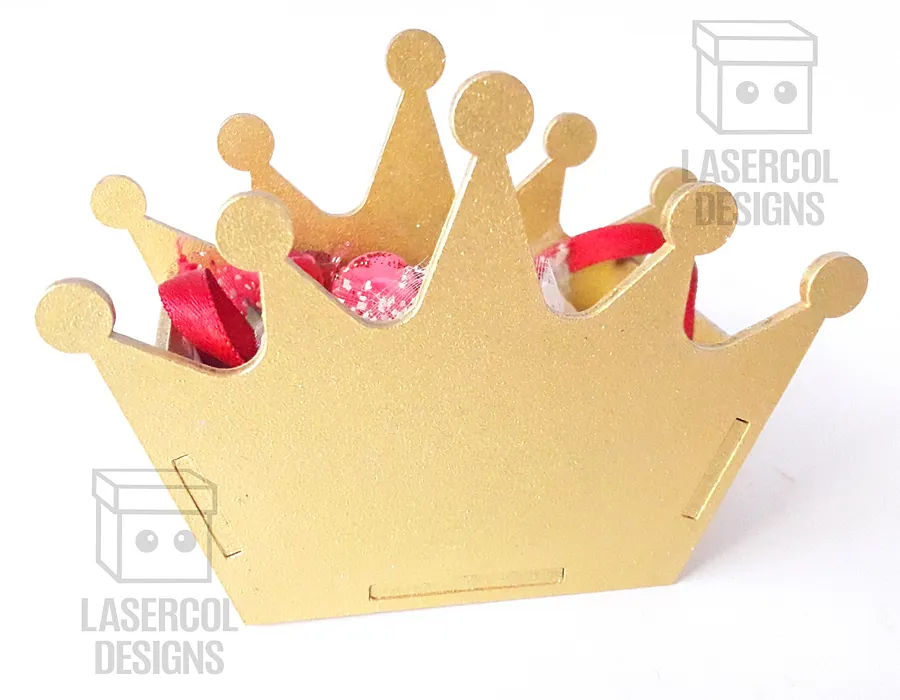 Crown Shaped Box (4 sizes, 3 Styles) - Laser Cut Files product image (2)