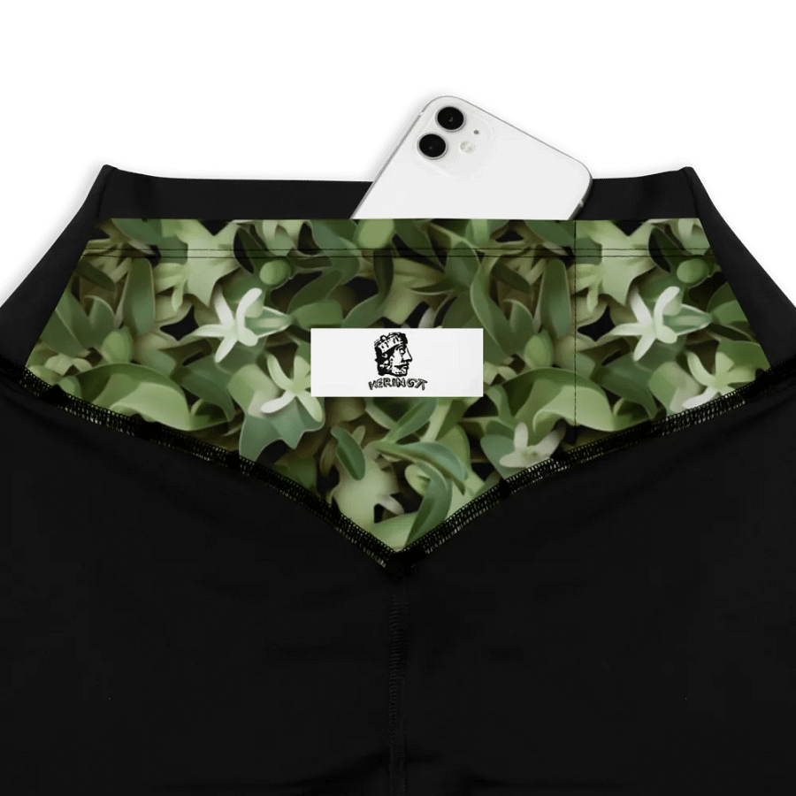 DARK GREEN CAMO PATTERN SPORTS LEGGINGS product image (3)