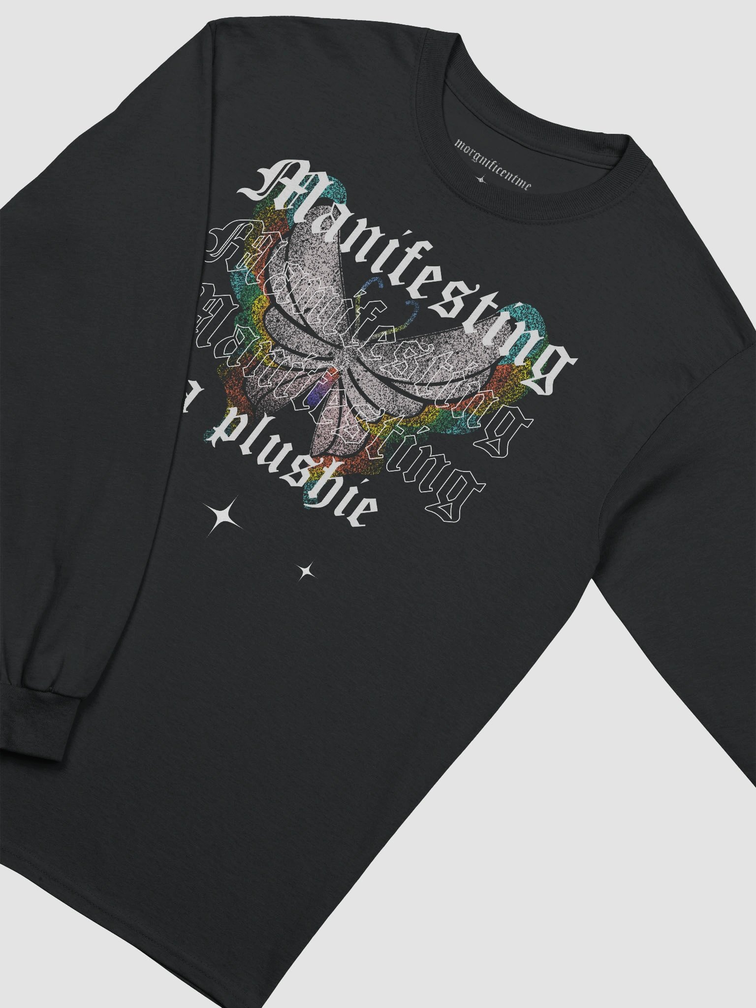 Front Print Manifesting a Plushie Long Sleeved Tee - Grunge Butterfly Edition product image (1)