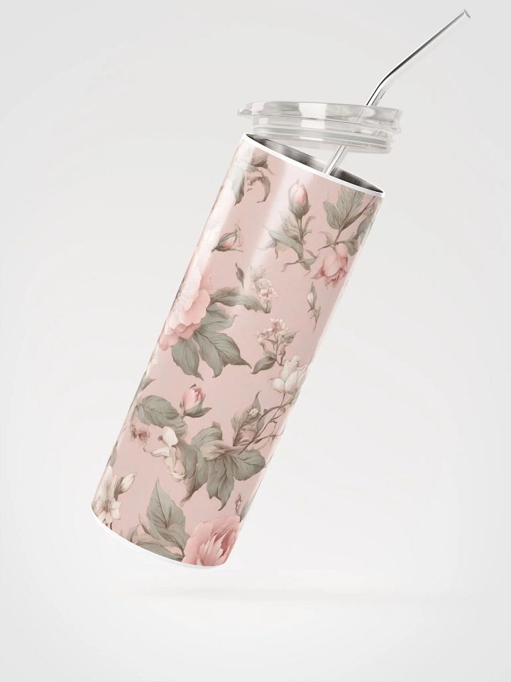 Charming Vintage Pink Coquette Tumbler: Sustainable Stainless Steel with Straw product image (2)