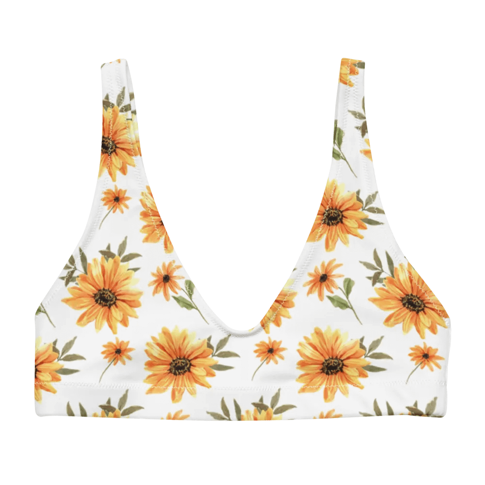 Watercolour Floral Pattern Padded Bikini Top - V2 product image (4)