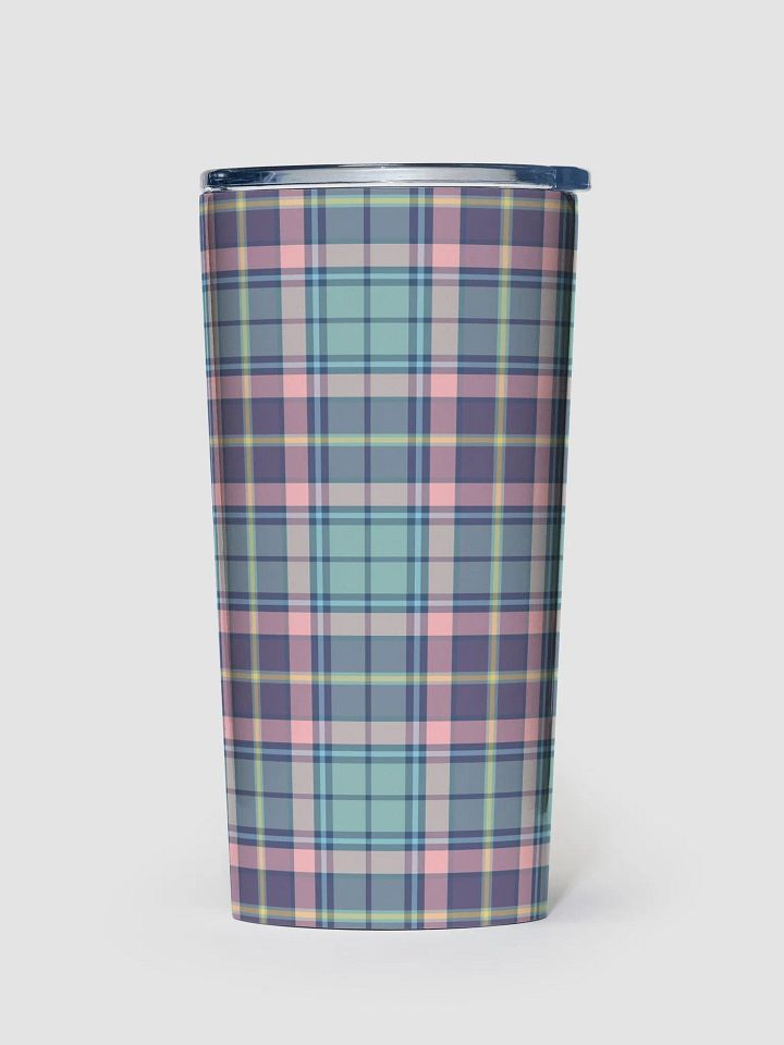 Light Green, Lavender, & Pink Plaid Travel Tumbler product image (2)