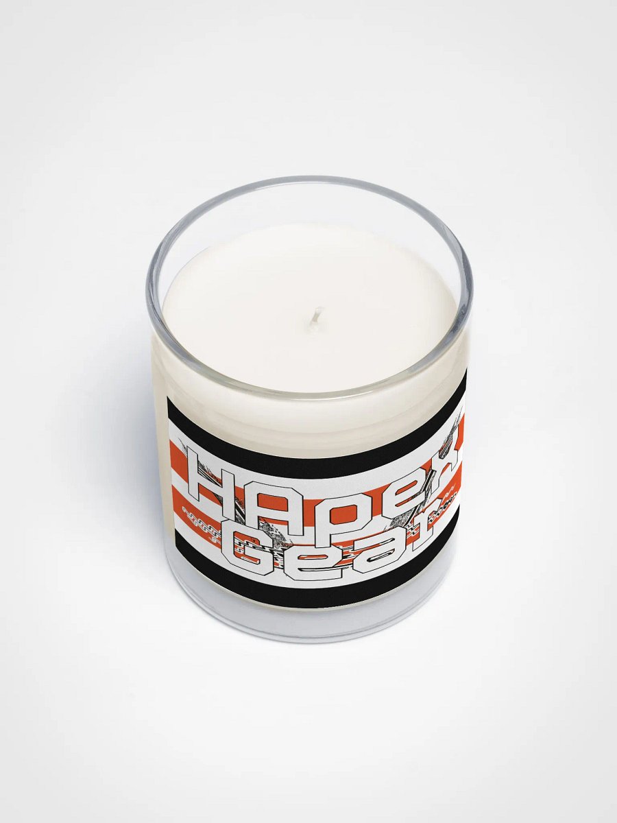 White HApex Gear Black Logo - Soy Wax Candle In A Clear Glass Jar product image (3)