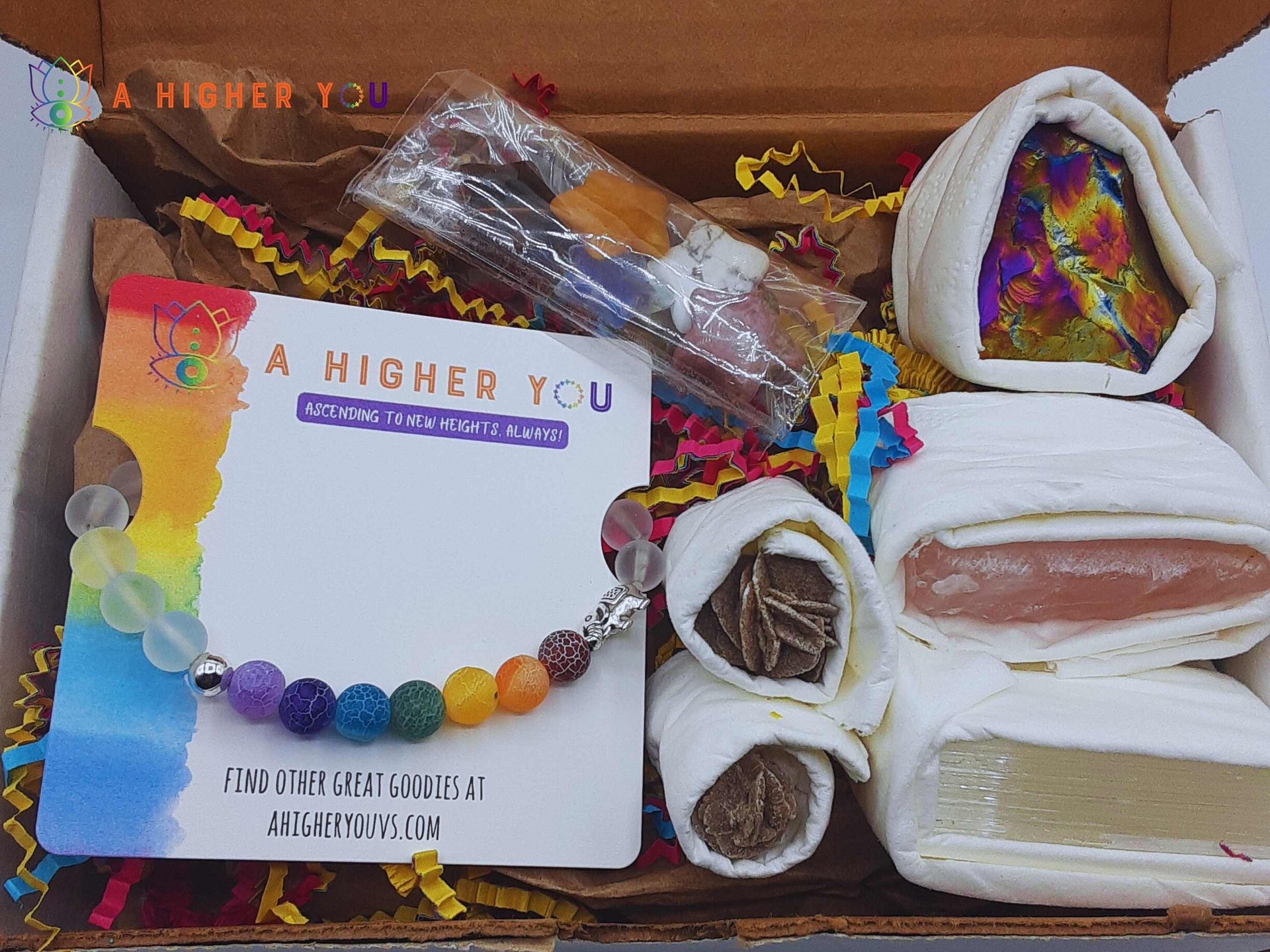 9 piece Heart Chakra Crystals with BONUS gift | Frosted Agate bracelet product image (1)