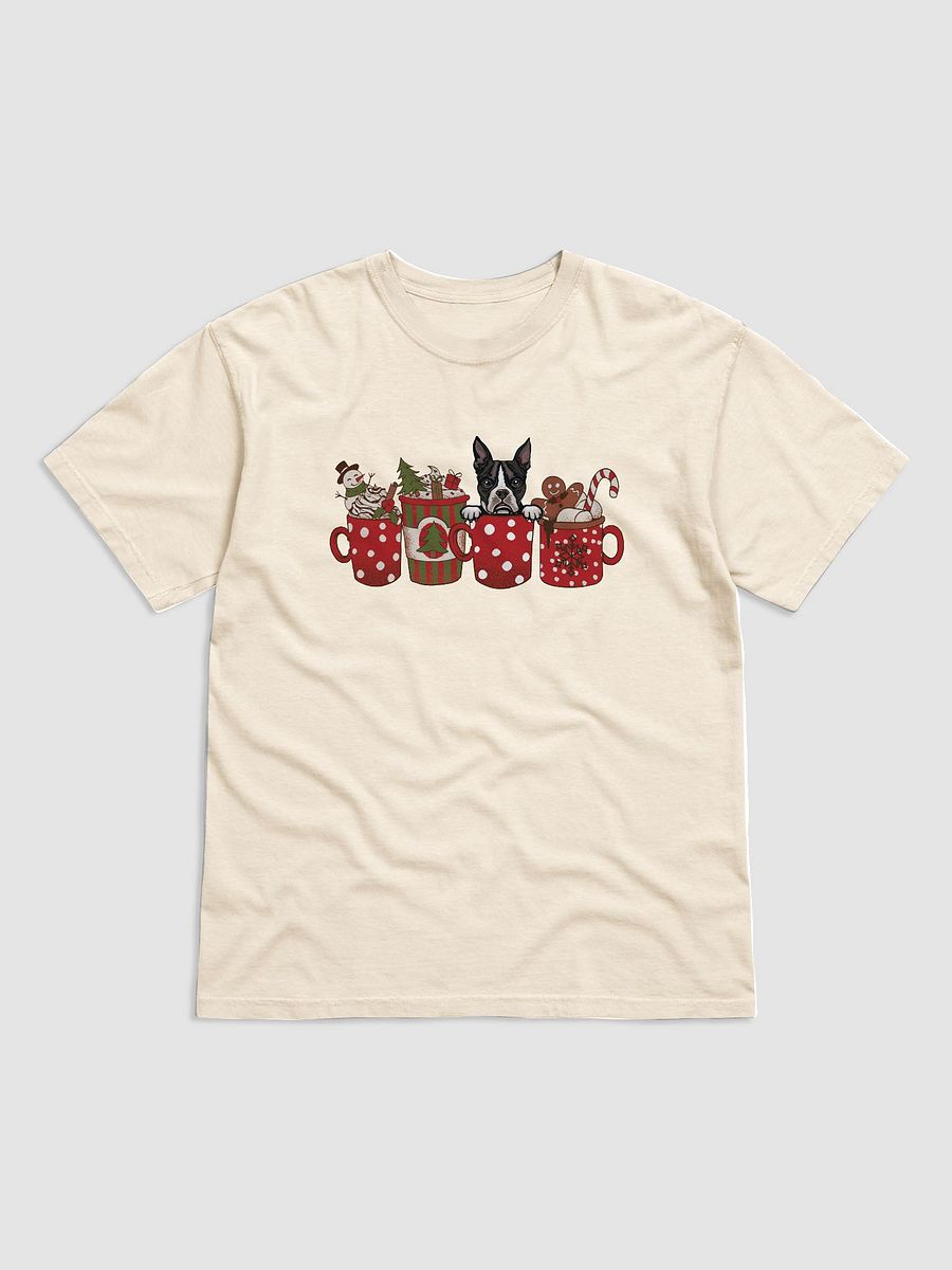 Cute Boston Terrier in a Christmas Cup T-Shirt | Funny Christmas Pup in a Cup product image (14)