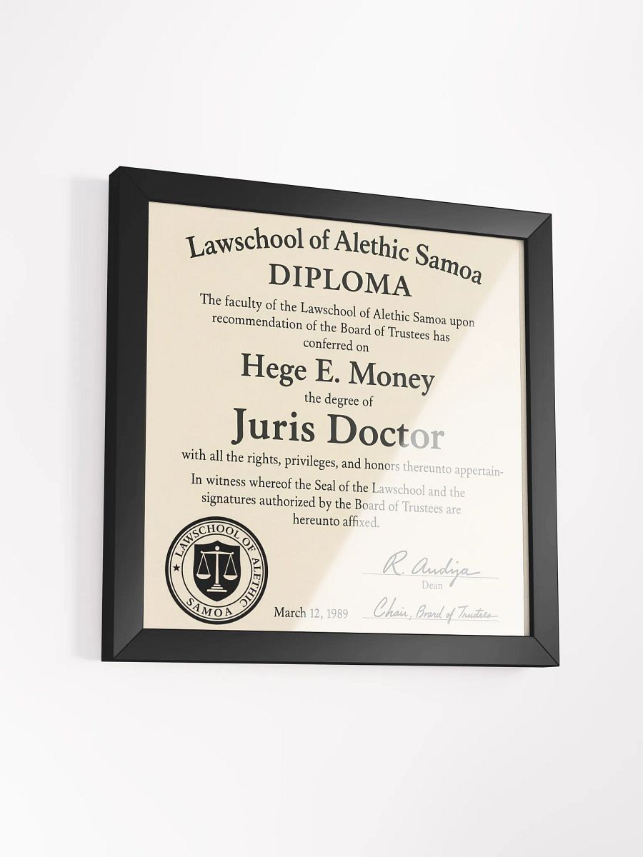 Mr. Hege's Law School Diploma product image (7)