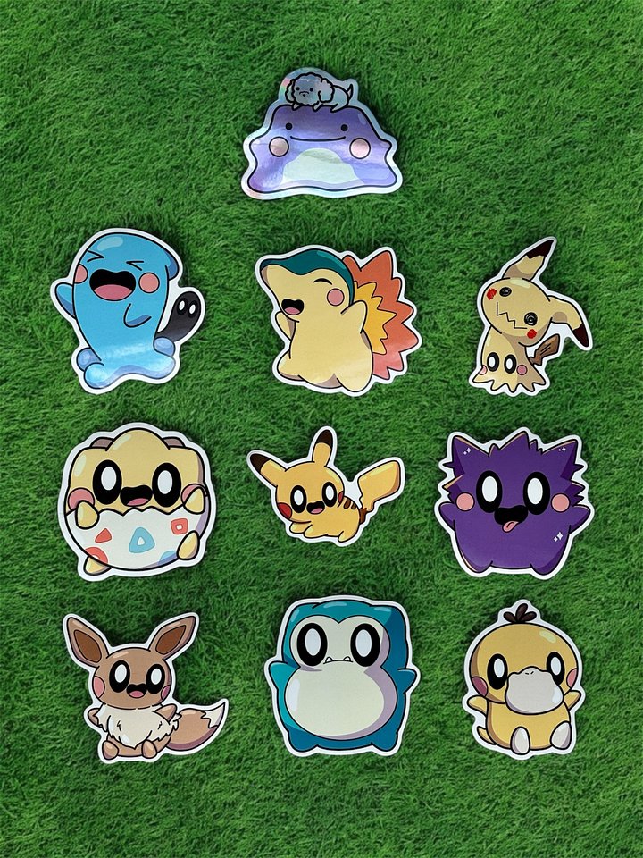 Cyndaquil Pokébean Waterproof Vinyl Stickers product image (2)