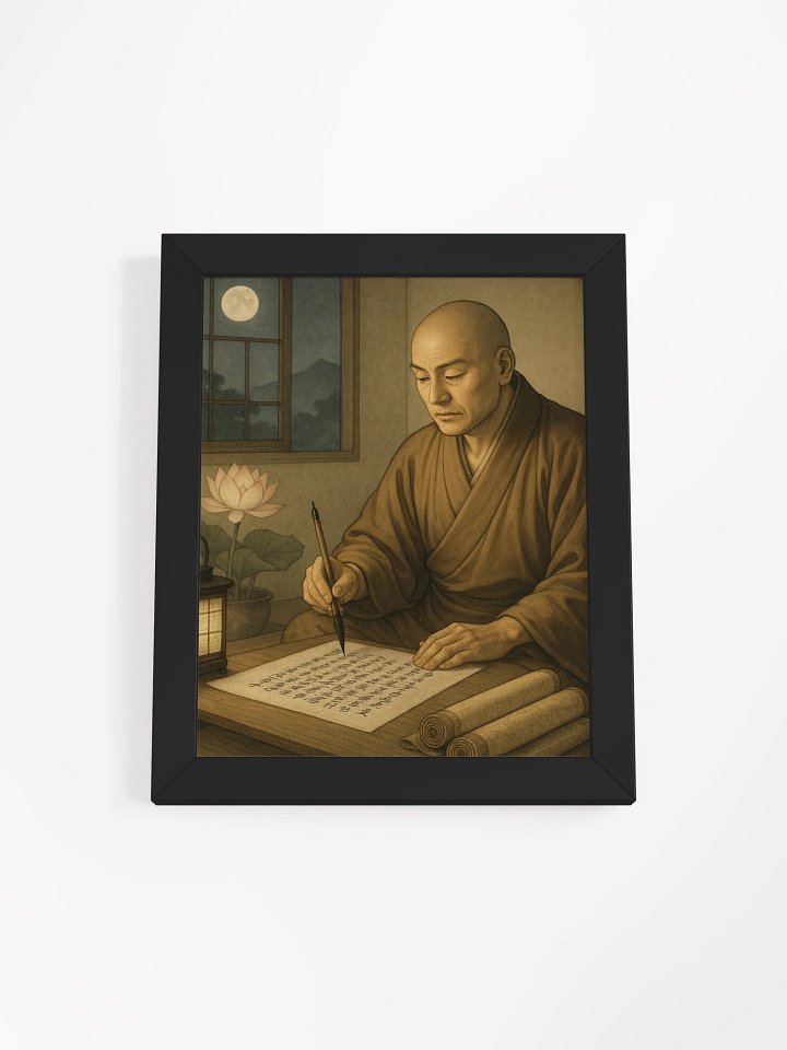 Nichiren Daishonin Writing the Gosho – Framed Matte Poster for Nichiren Buddhism Practitioners product image (8)
