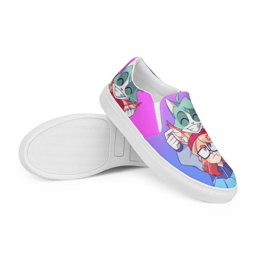 Cyan Teasing Alice's Ears Women Slip-On Canvas Shoes product image (12)