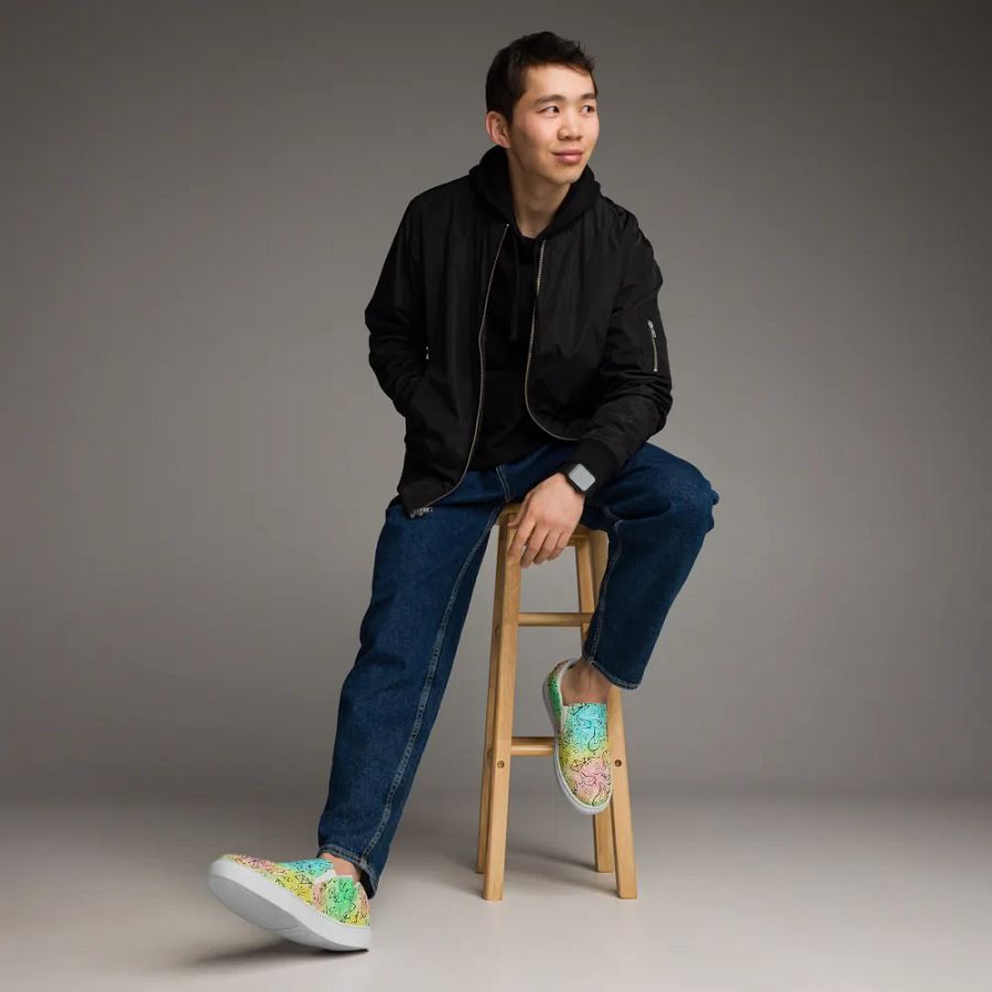 Summer Vibes - Pastel Geometry Slip-Ons 4men product image (12)