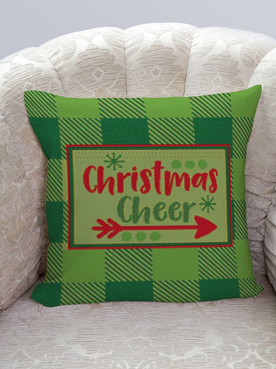 Christmas Cheer | Printable Cross Stitch Pattern Pillow Top or Tote Bag Front product image (2)