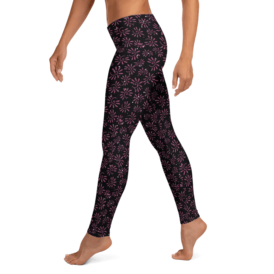 Leggings in classy dark magenta on black design with slight sparkle. Ideal for that special event product image (4)