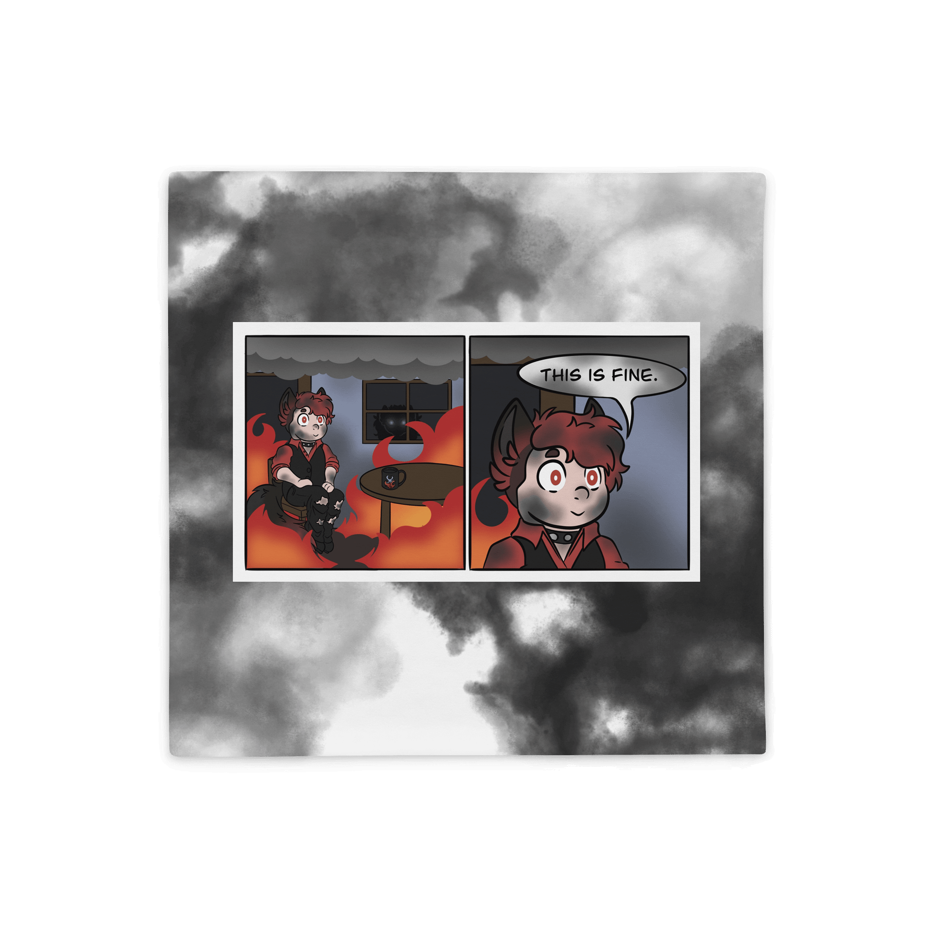 Basic Pillow Case - This Is Fine Meme product image (1)