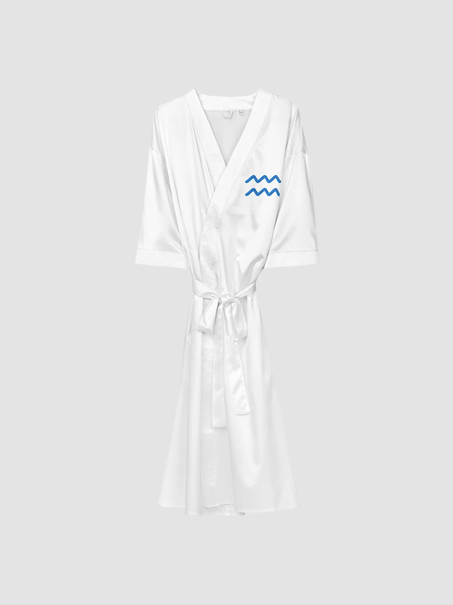 Aquarius Blue on White Satin Robe product image (1)