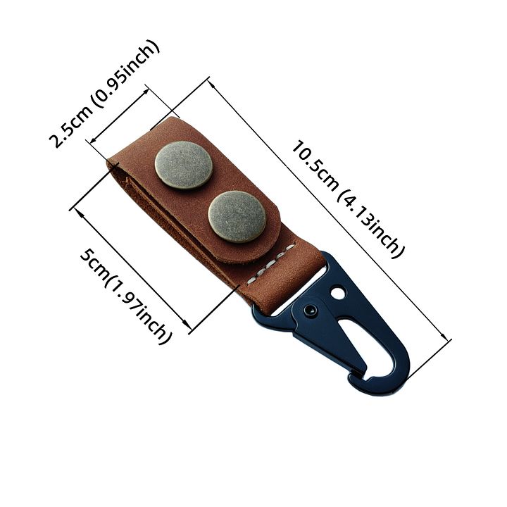 MEEBOY Handmade Leather Key Chains, Carabiner Keys with Double Button product image (2)
