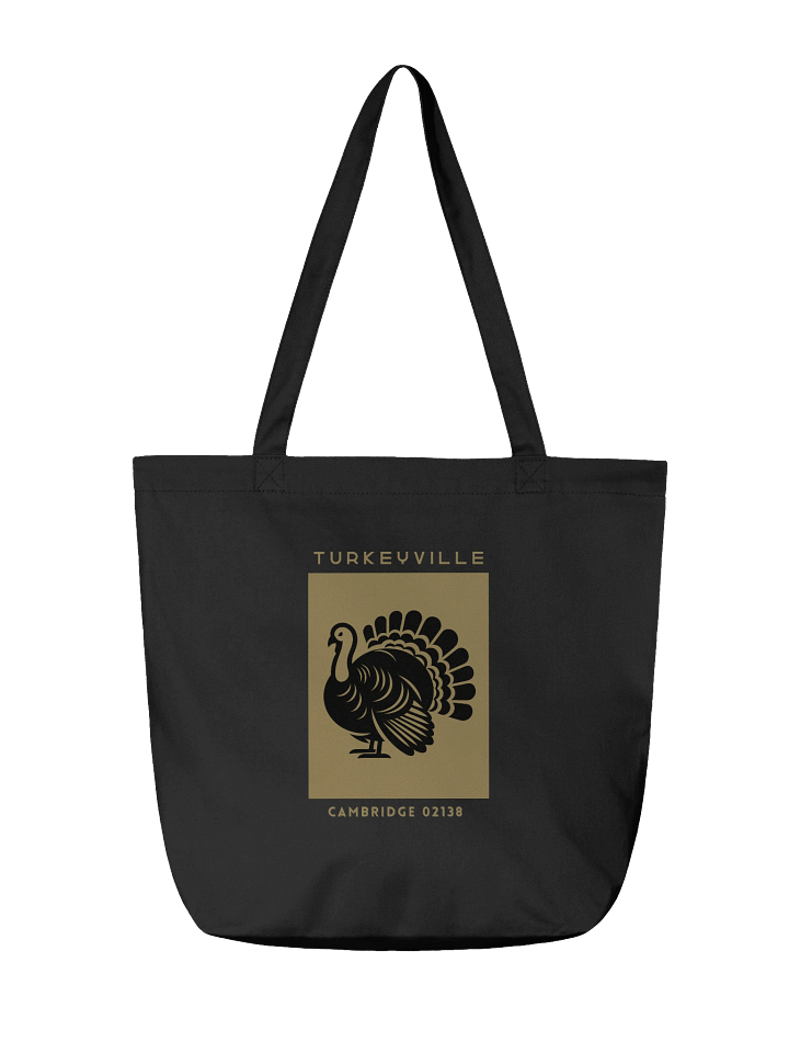 Turkeyville Tote Bag — Cambridge 02138 | Wild Turkey Graphic in Black & Gold | Market / Library / Everyday Bag product image (2)