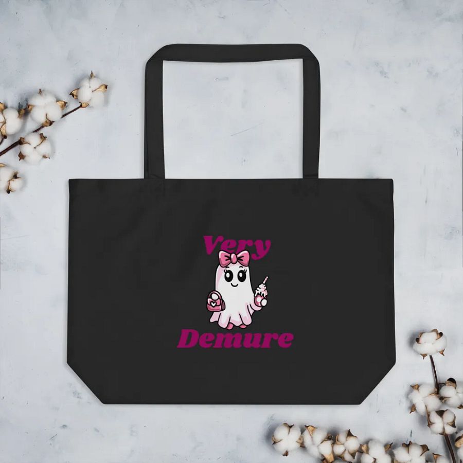 Very Demure Cute Ghost Organic Cotton Tote product image (5)