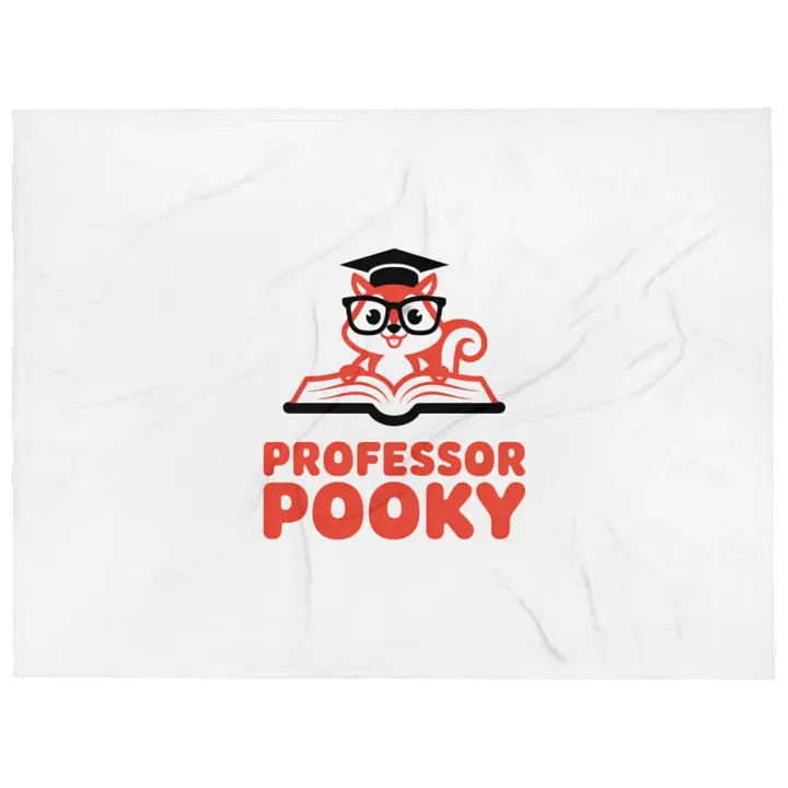 Ultra soft and plushy blanket: Professor Pooky, Red and Black with Book and Grad Cap product image (1)