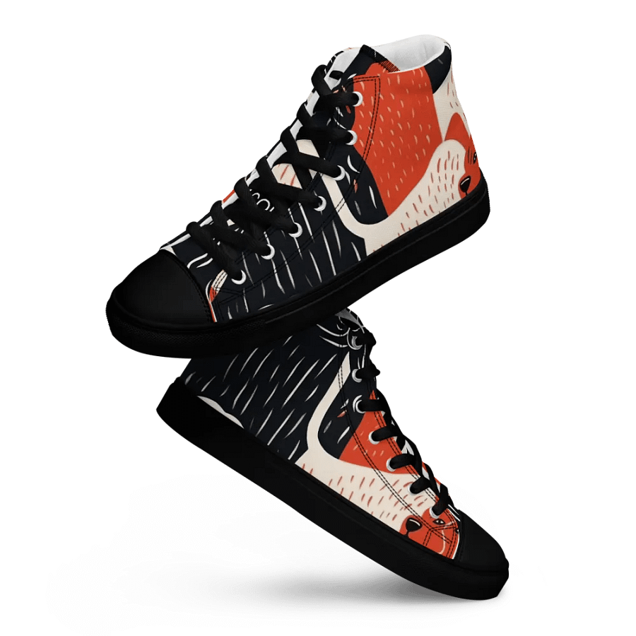 'Puppy Love' Printed Men's High Top Canvas Shoes product image (4)