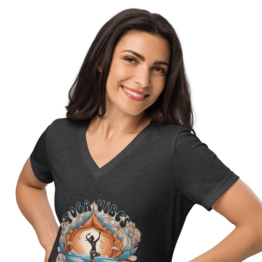 Zen Sunset Yoga Vibes Women's V-Neck Tee product image (37)