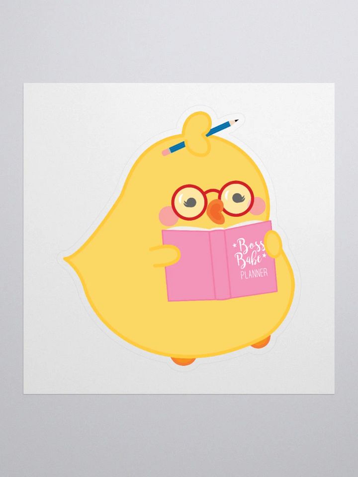 Cute Kawaii Planner Chick Kiss Cut Sticker product image (1)