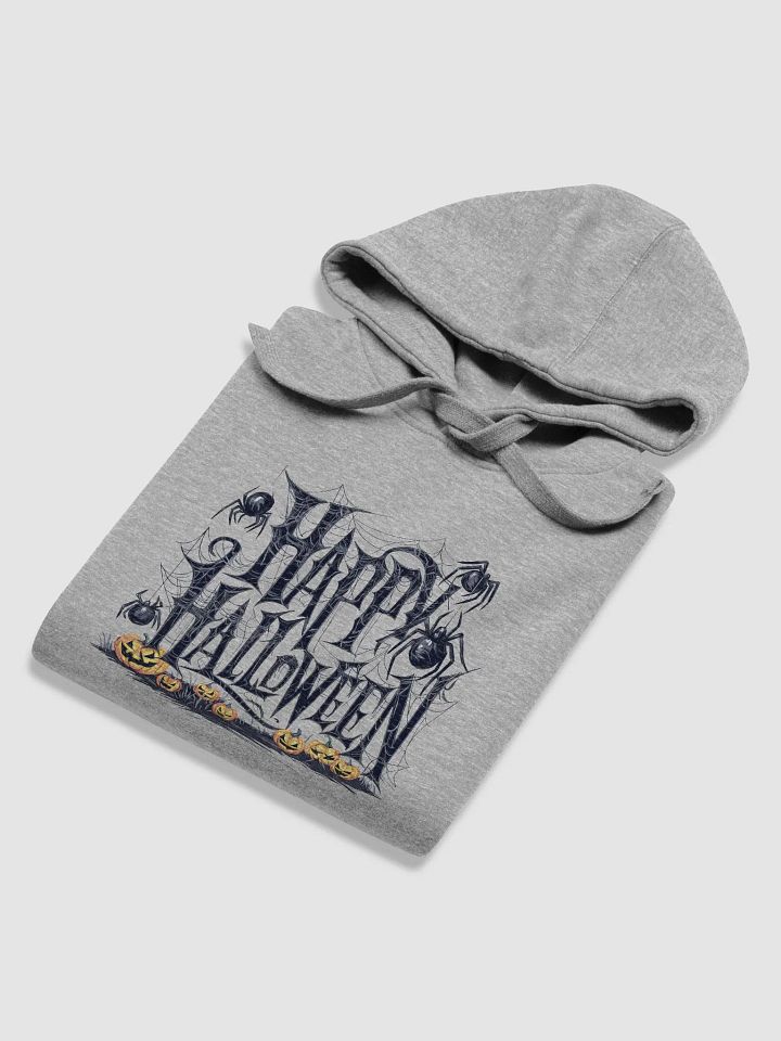 Spooky Happy Halloween Greeting and Spider Web Hoodie product image (2)