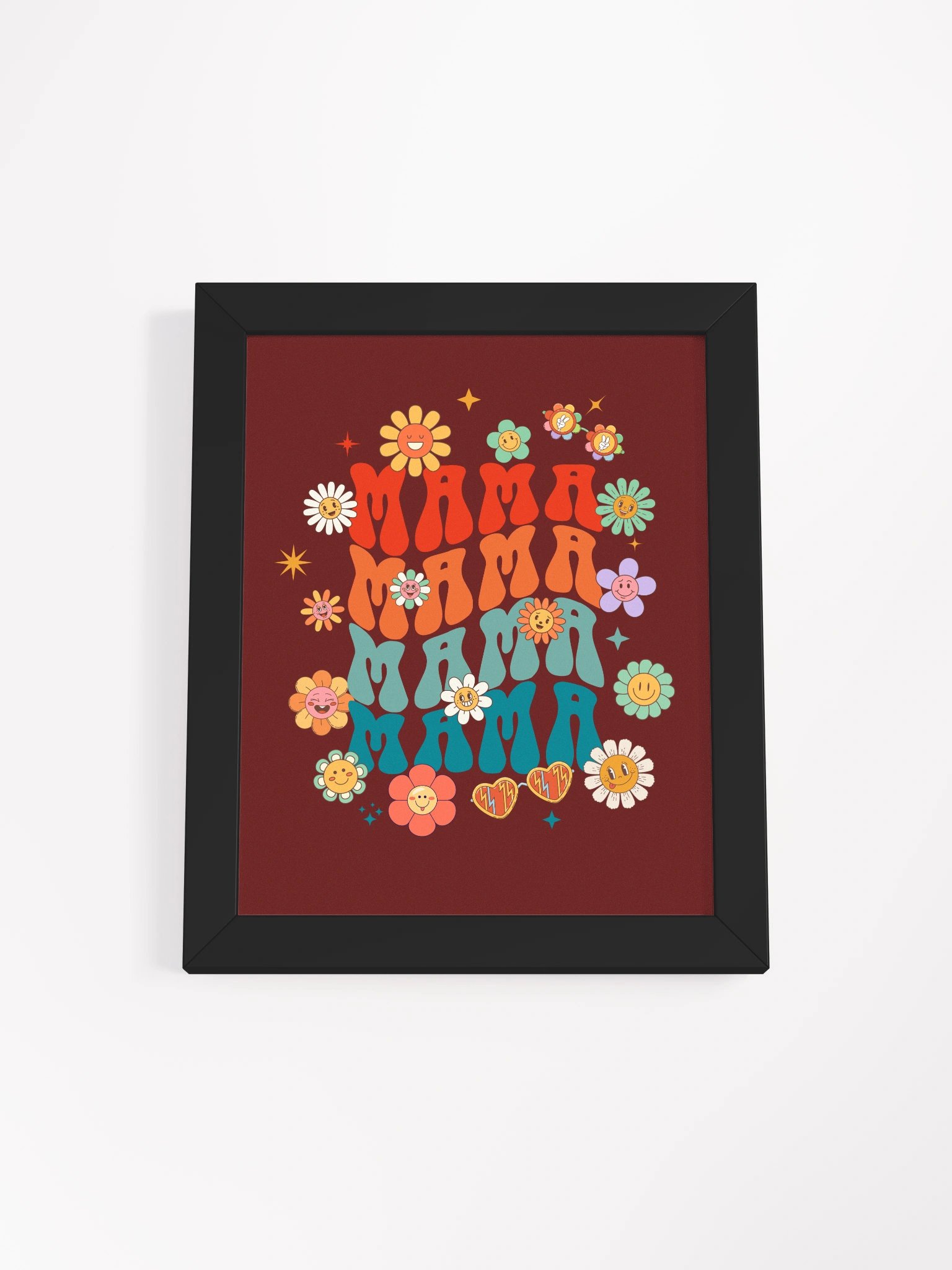Retro Mama Floral Framed Poster product image (1)