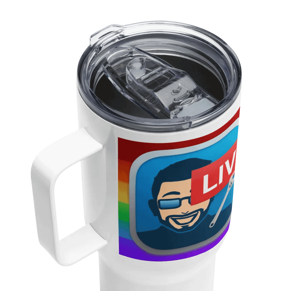 Mr. Moderator Rainbow Travel Mug (25oz) - Right-Handed Edition product image (4)